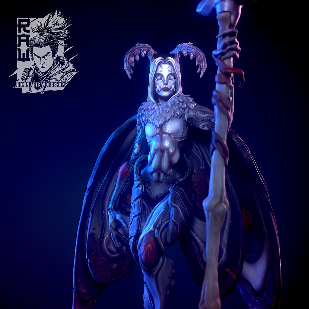 Lysena the Lightbearer | Moth Woman | Ronin Arts Workshop | UNPAINTED Miniature in Resin