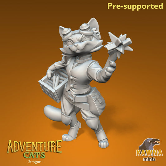 Strygur Artificer Cat - Female | Kawna | Adventure Cats | UNPAINTED Miniature in Resin