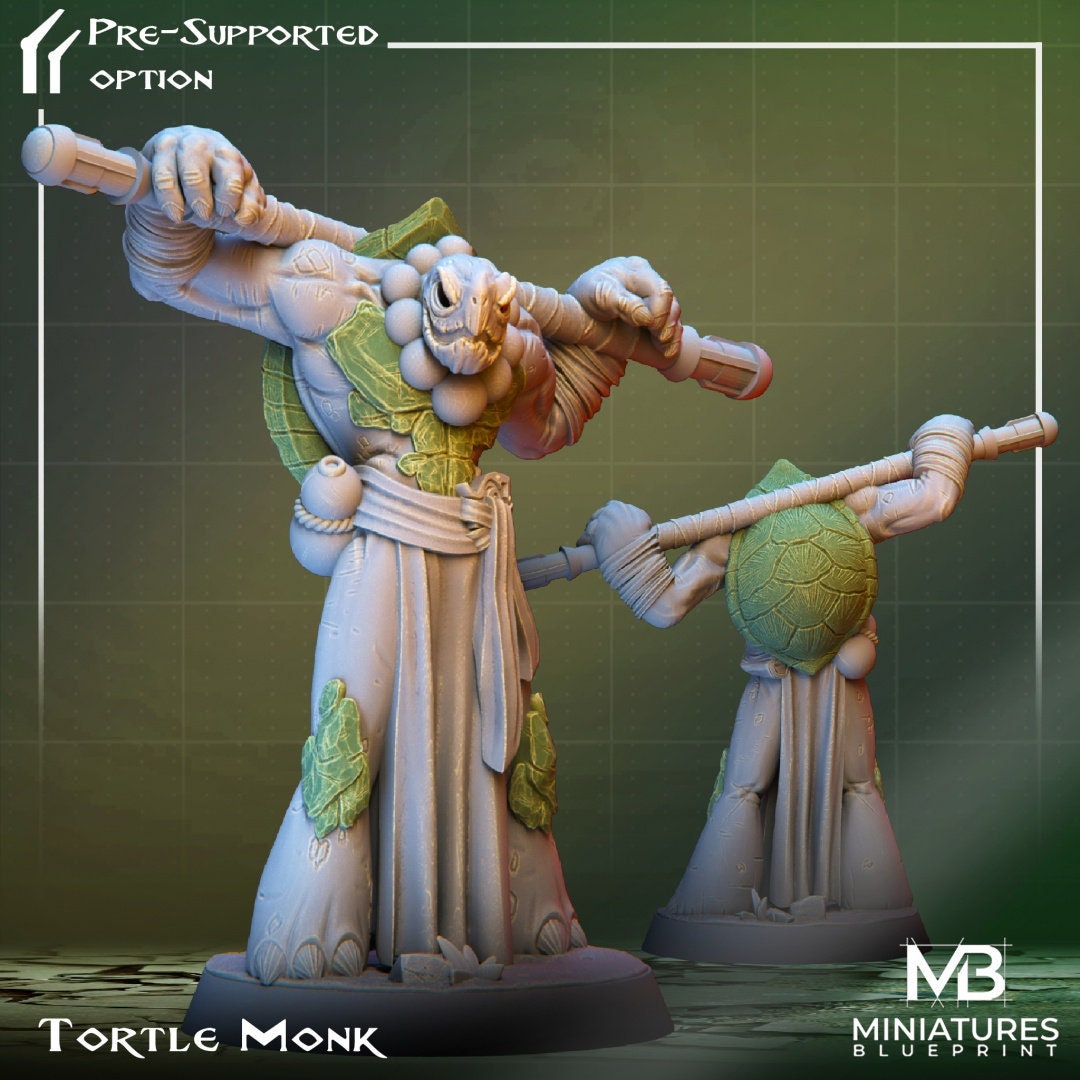 Tortle Monk | Miniatures Blueprint | UNPAINTED Miniature in Resin