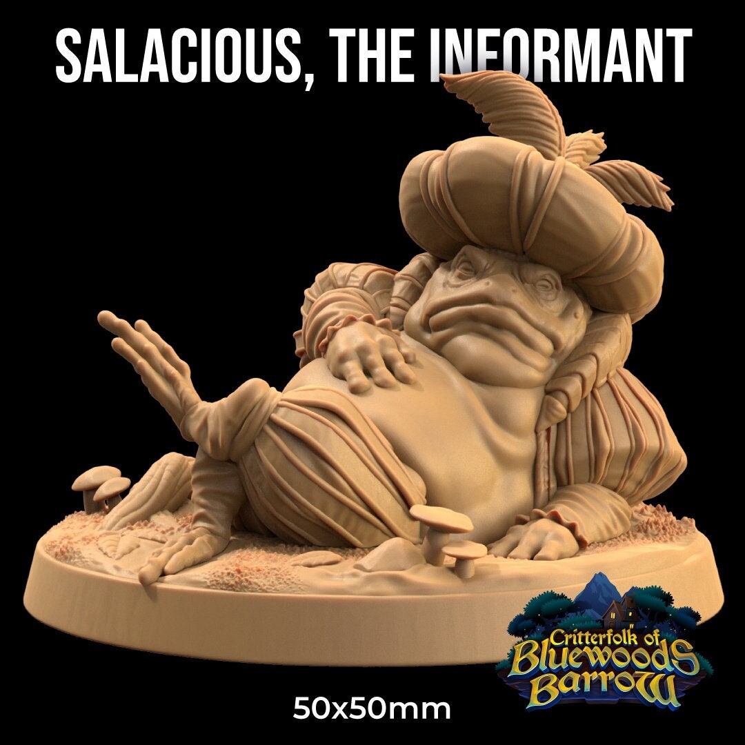 Salacious, The Informant | The Critterfolk of Bluewoods Barrows | Dragon Trapper's Lodge | UNPAINTED Miniature in Resin