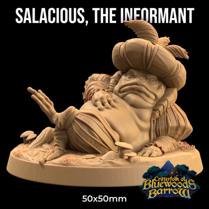 Salacious, The Informant | The Critterfolk of Bluewoods Barrows | Dragon Trapper's Lodge | UNPAINTED Miniature in Resin