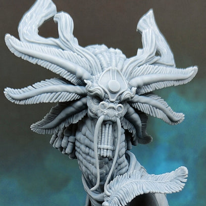 Bookish Axolotl Dragon | Mikikashiya, Desert Ryujin of Knowledge | CobraMode | UNPAINTED Miniature in Resin