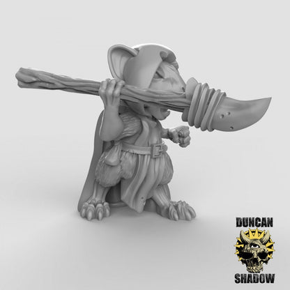 Mousle Rangers with Spears  (Set of 3)| Duncan Shadow | UNPAINTED Miniature in Resin