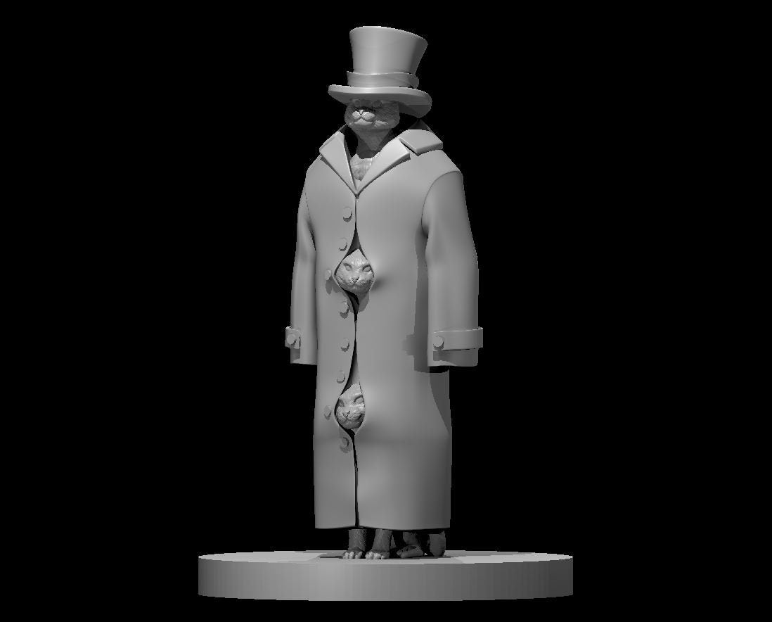 A totally normal commoner with a nice hat...not a bunch of cats. Nope. | MZ4250 | UNPAINTED Miniature in Resin