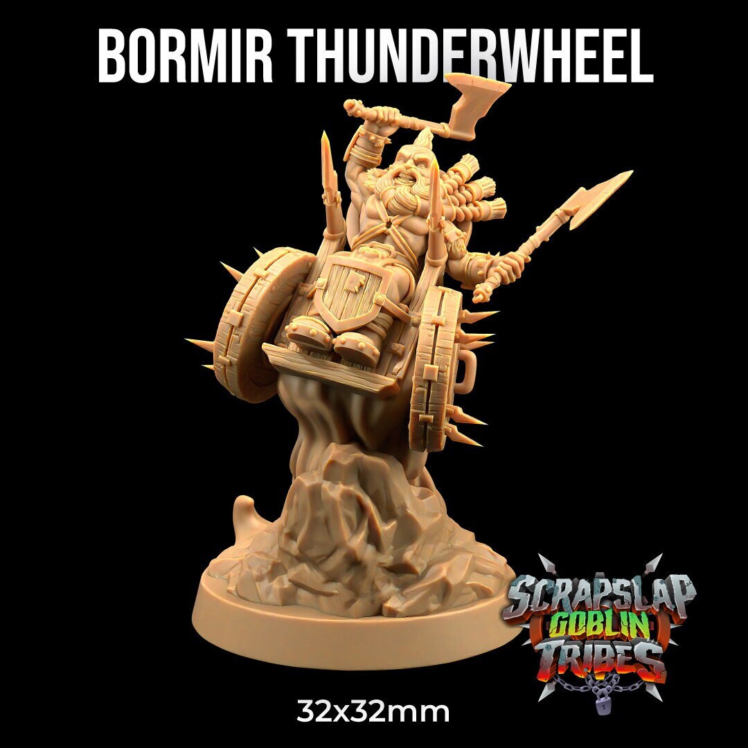 Bormir Thunderwheel | Scrap Slap Goblin Tribes | Dragon Trappers Lodge | UNPAINTED Miniature in Resin