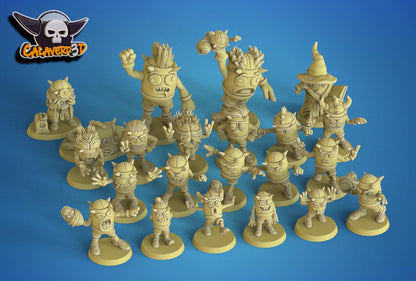 Dimension C-168 Fantasy Football Team (+ Cheerleaders) | Calaverd3D | UNPAINTED Miniature in Resin