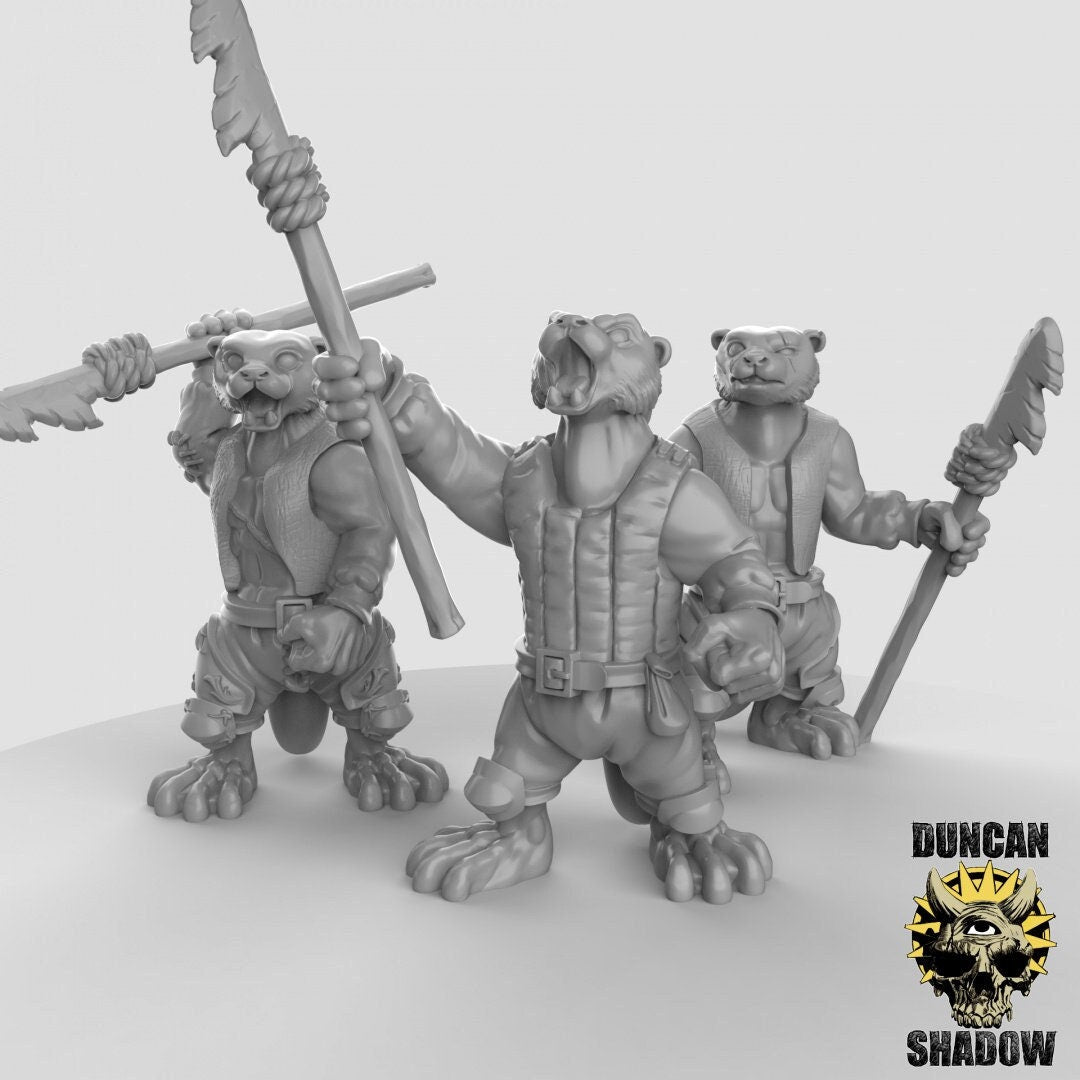 Band of Otter Spearmen (Set of 3) - Duncan Shadow