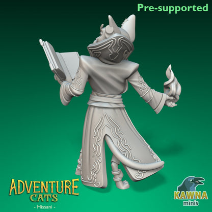 Hissani Wizard Cat - Male | Kawna | Adventure Cats | UNPAINTED Miniature in Resin