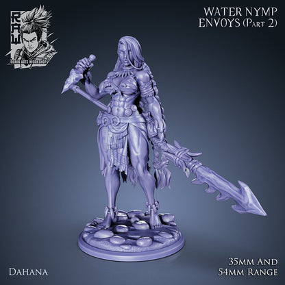 Dahana the Hunter (Dual-form Mini) | Mermaid | Ronin Arts Workshop | UNPAINTED Miniature in Resin