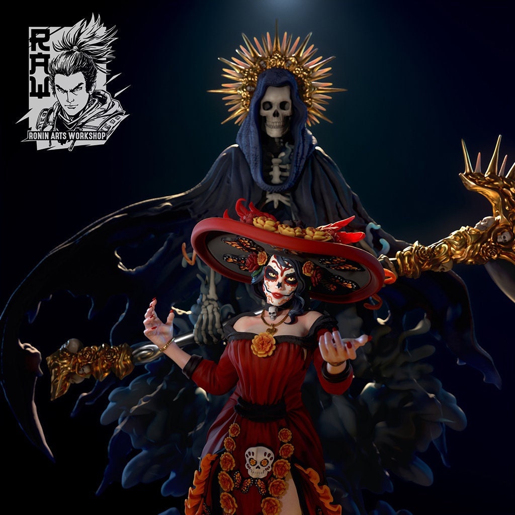 Countess Florentina | Dia de Muertos Catrina & Reaper | Ronin Arts Workshop | UNPAINTED Miniature in Resin
