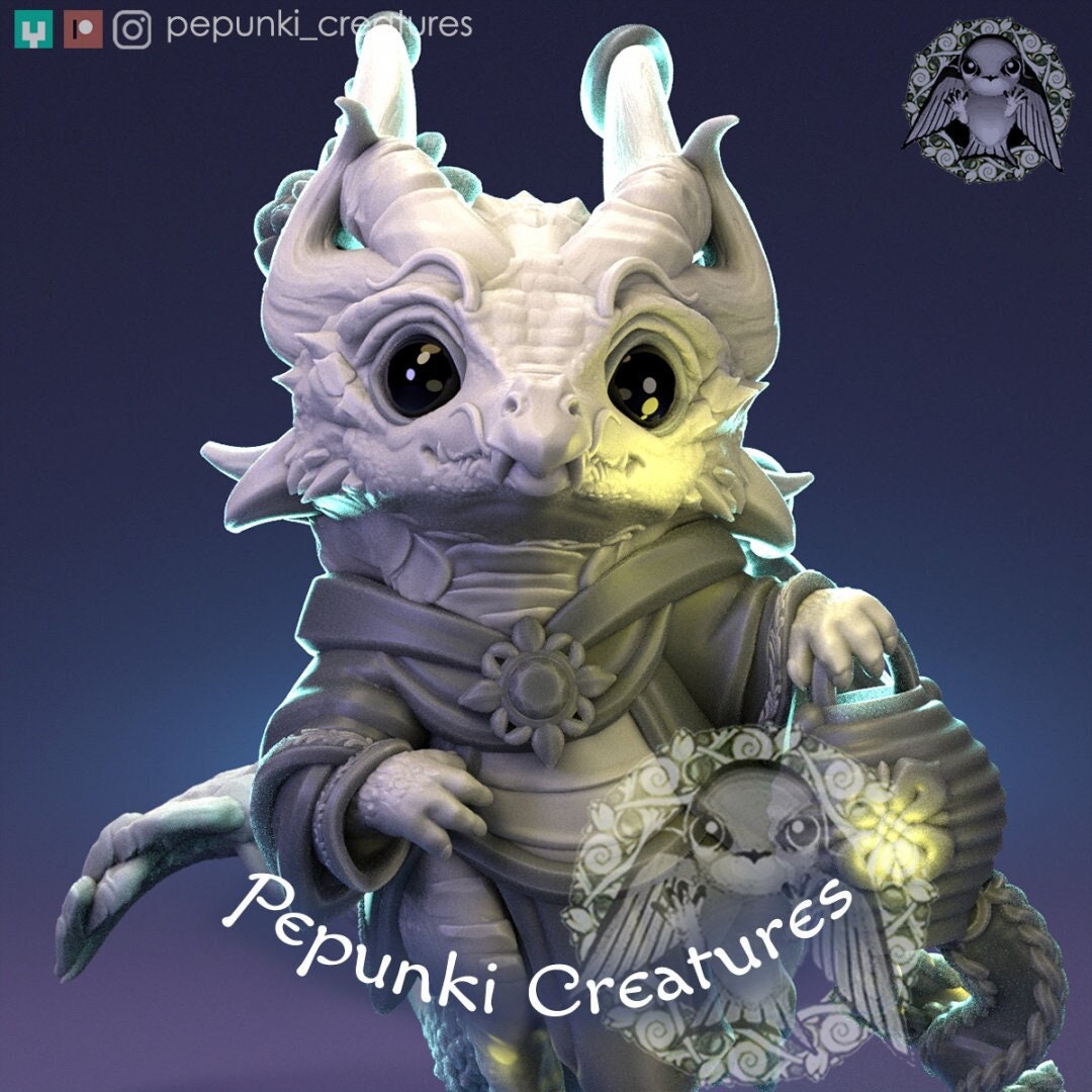 Little Dragon | Chinese New Year | Year of the Dragon | Pepunki Creatures | UNPAINTED Miniature in Resin