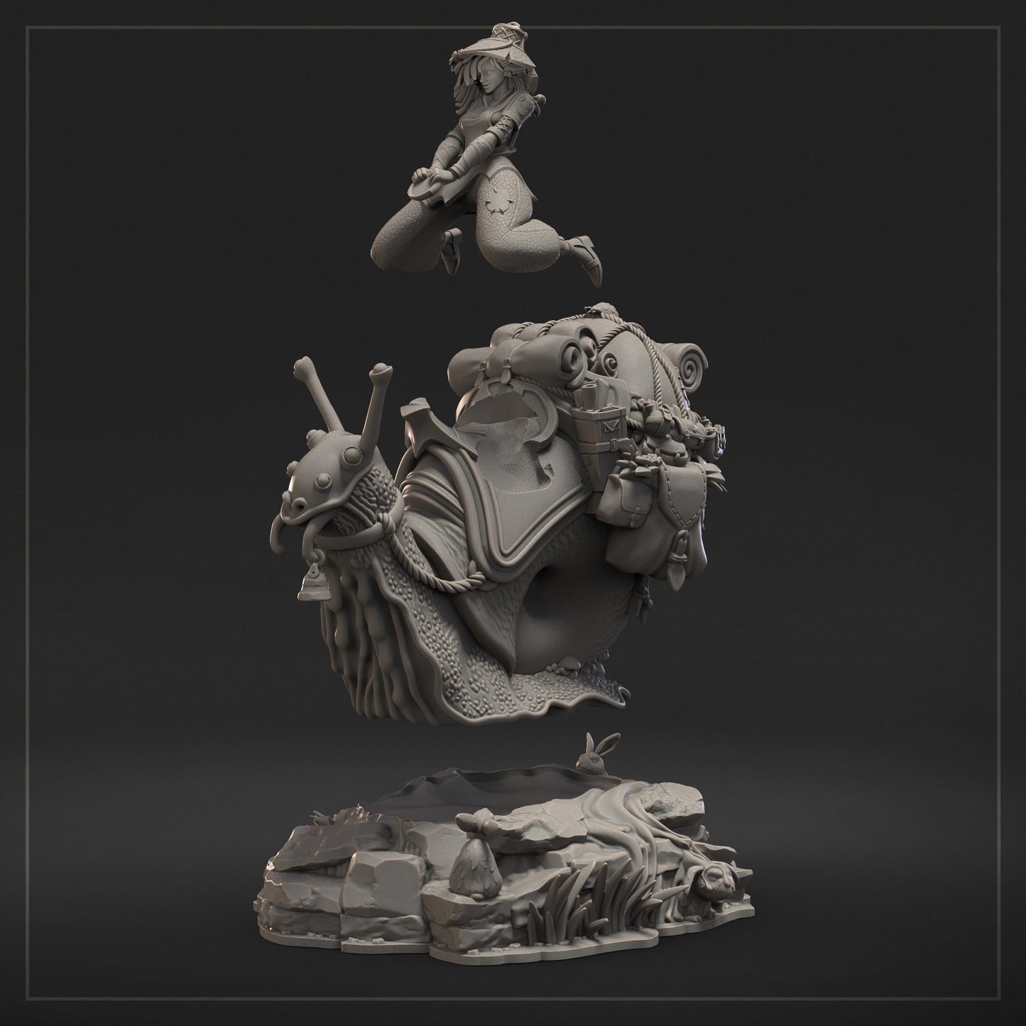 Luma | Snail Rider | Dungeons & Maidens | UNPAINTED Miniature in Resin