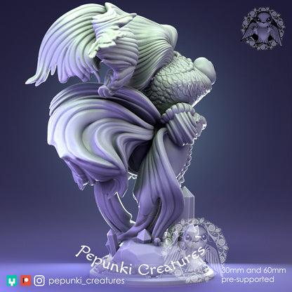 Goldfish Lady | Pepunki Creatures | UNPAINTED Miniature in Resin