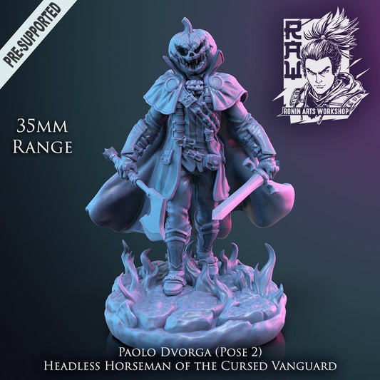 Paolo Dvorga, Headless Horseman (Unmounted) | Ronin Arts Workshop | UNPAINTED Miniature in Resin