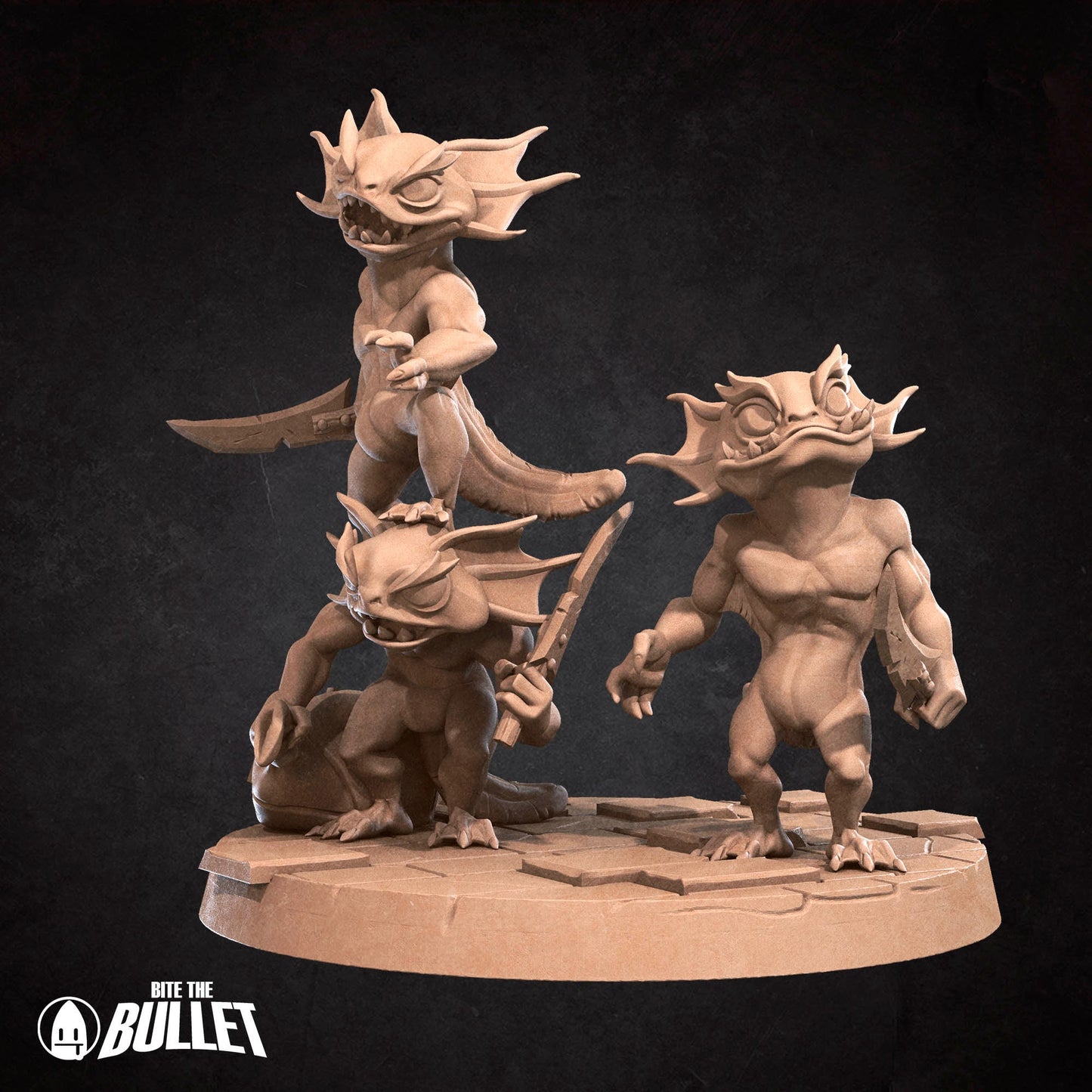 Locathah Bandit Axolotls (3 figures) | Bite the Bullet | UNPAINTED Miniature in Resin