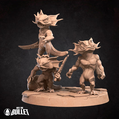 Locathah Bandit Axolotls (3 figures) | Bite the Bullet | UNPAINTED Miniature in Resin