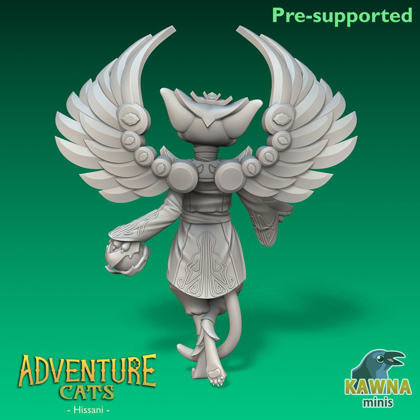 Hissani Sorcerer Cat - Female | Kawna | Adventure Cats | UNPAINTED Miniature in Resin