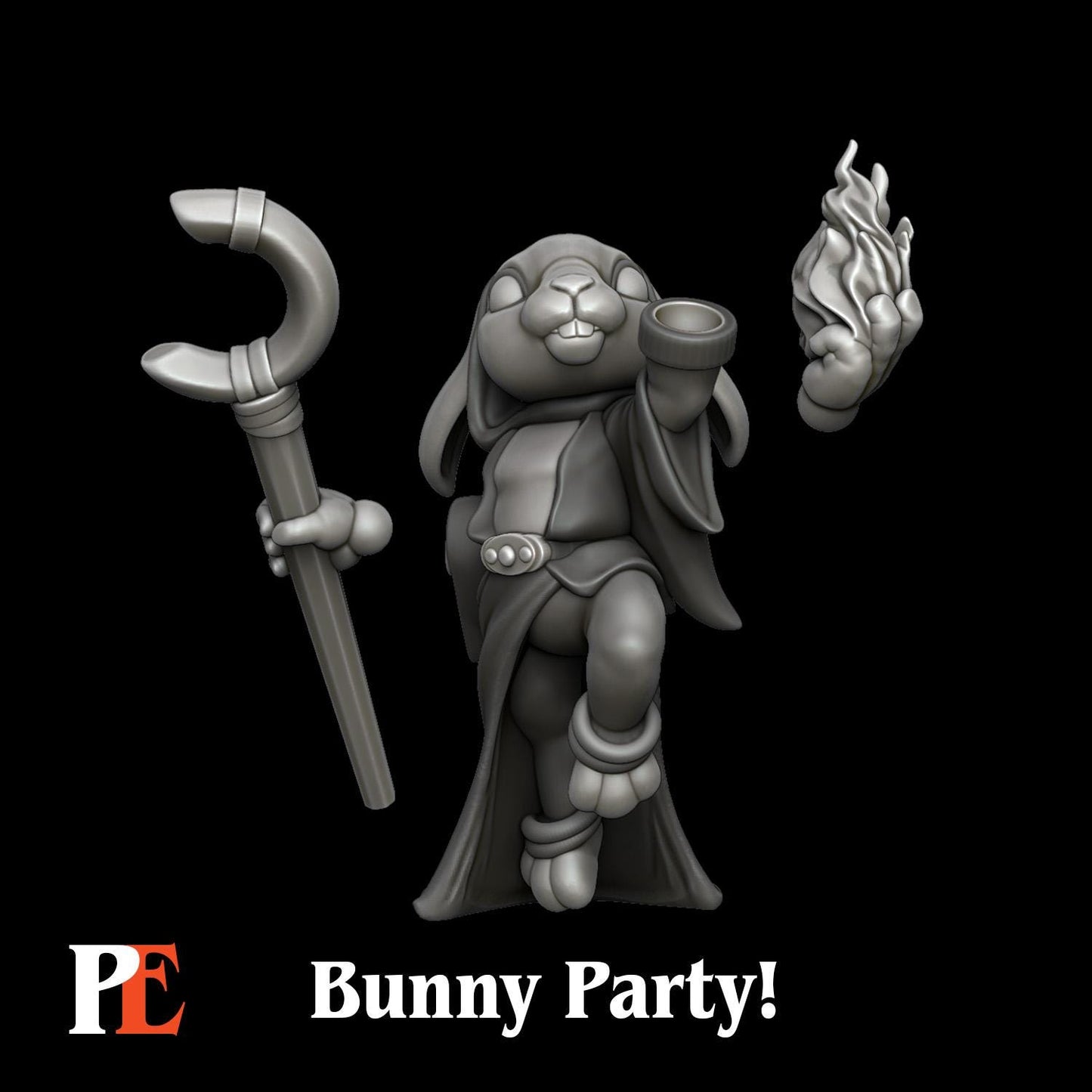 Bunny Sorcerer | Bunny Party | Printed Encounters | UNPAINTED Miniature in Resin