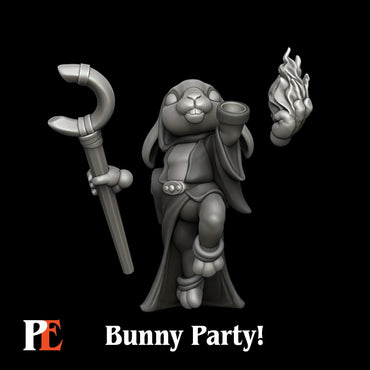Bunny Sorcerer | Bunny Party | Printed Encounters | UNPAINTED Miniature in Resin