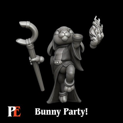 Bunny Sorcerer | Bunny Party | Printed Encounters | UNPAINTED Miniature in Resin