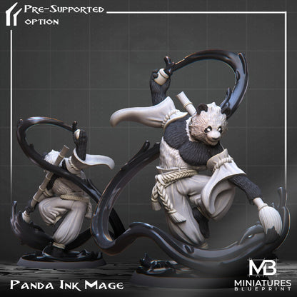 Ink Mage Panda | Miniatures Blueprint | UNPAINTED Miniature in Resin