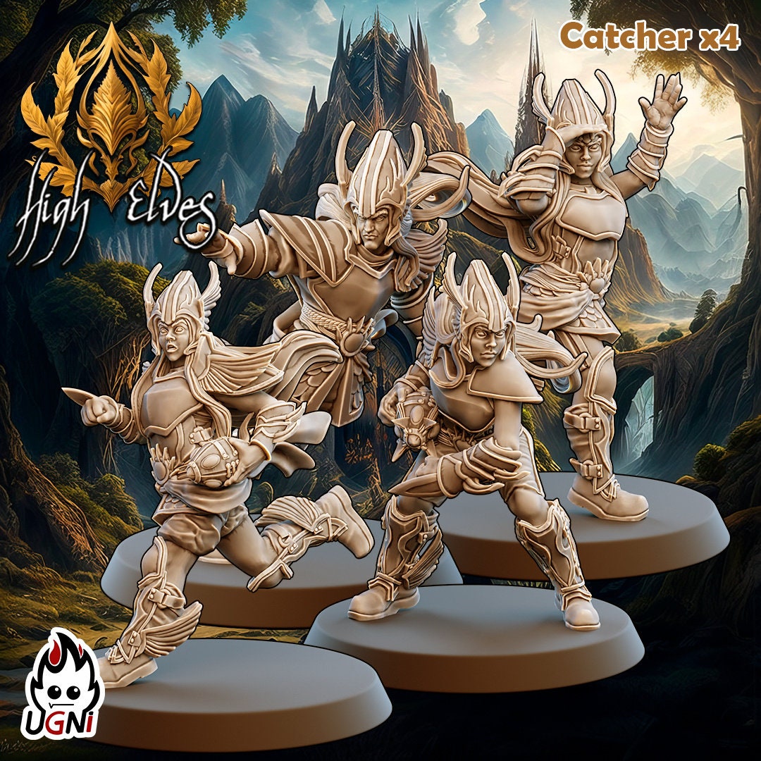 High Elf Fantasy Football Team by UGNI | UNPAINTED Miniature in Resin