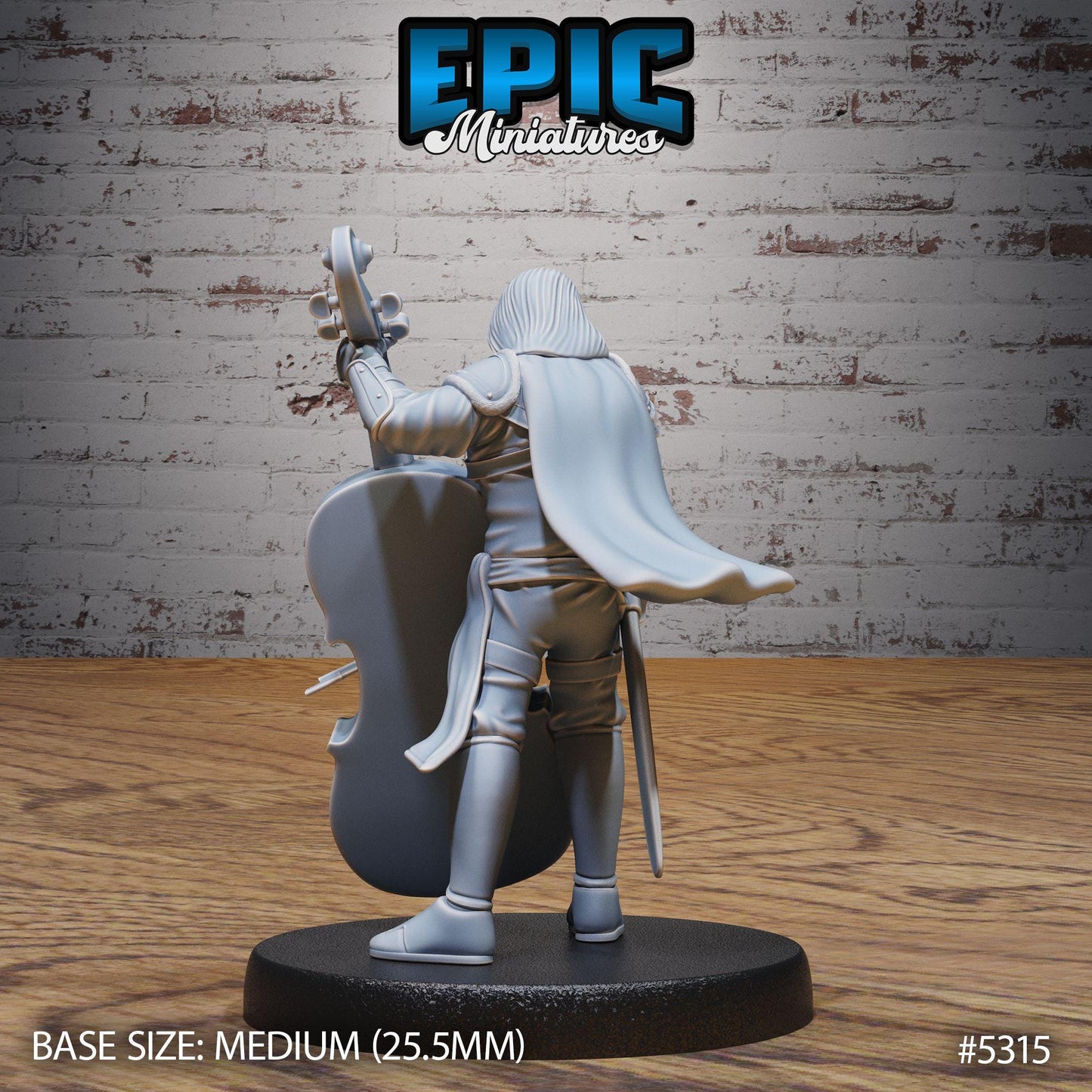 Vagabond Bard Set | Village Musician | Bass Player | Epic Miniatures | UNPAINTED Miniature in Resin