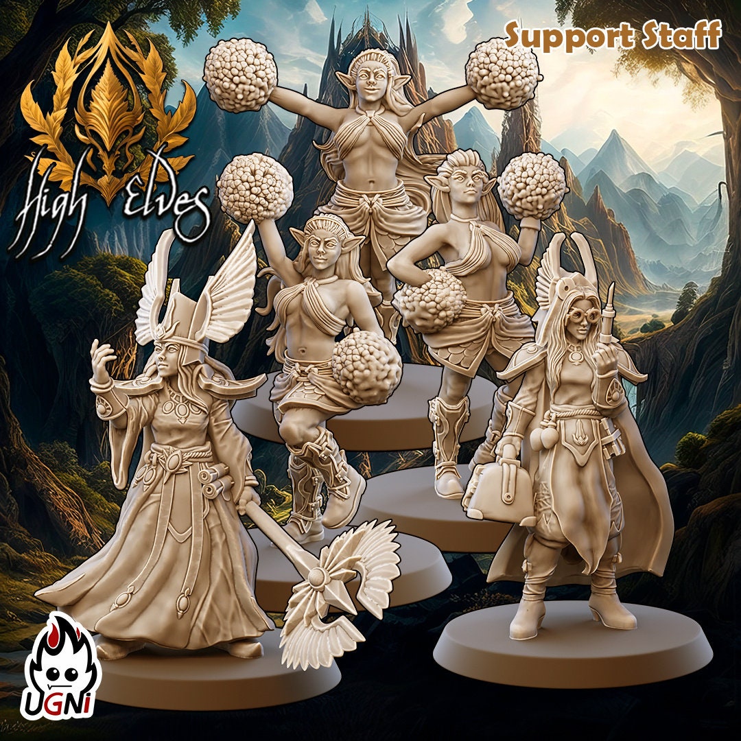 High Elf Fantasy Football Team by UGNI | UNPAINTED Miniature in Resin