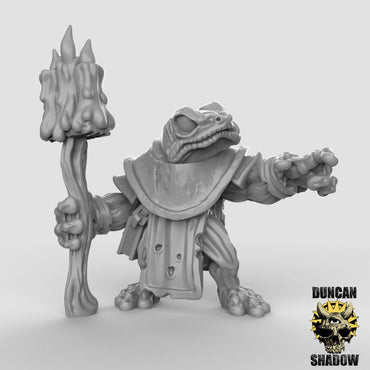 Boggard (Toad) Necromancers  (Set of 3)| Duncan Shadow | UNPAINTED Miniature in Resin