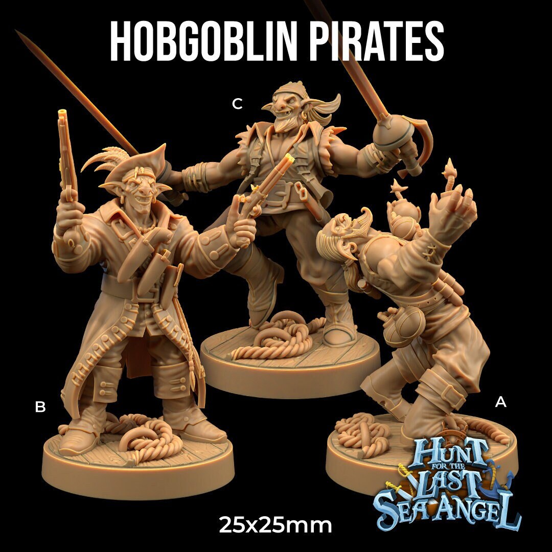 Hobgoblin Pirates (3 versions) | Hunt for The Last Sea Angel | Dragon Trappers Lodge | UNPAINTED Miniature in Resin