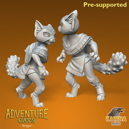 Strygur Barbarian Cat - Female | Kawna | Adventure Cats | UNPAINTED Miniature in Resin