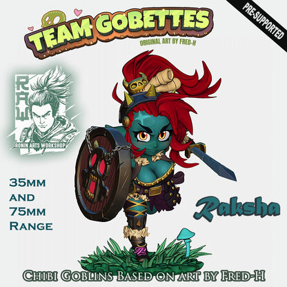 Chibi Goblin, Raksha | Ronin Arts Workshop | UNPAINTED Miniature in Resin