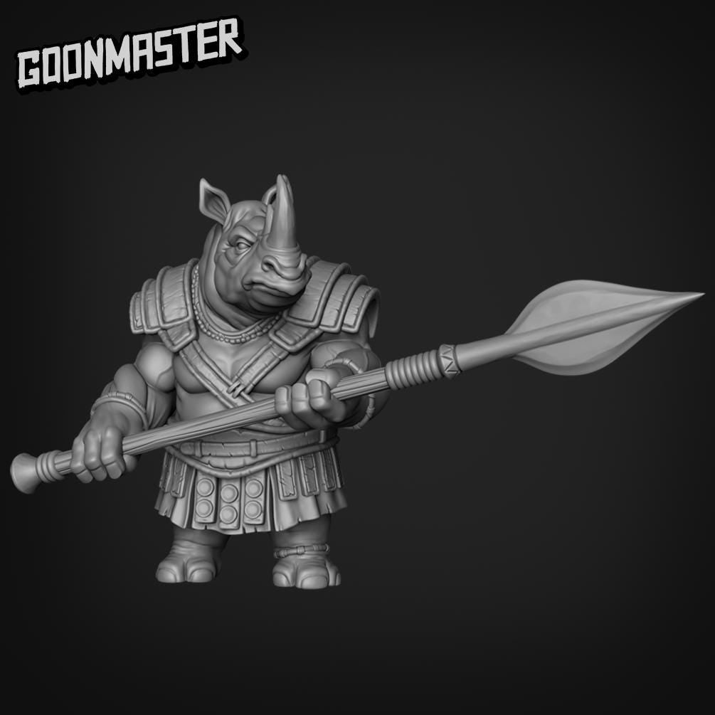 Raging Rhinos (5 poses) Pauldrons - Goon Master | UNPAINTED Miniature in Resin