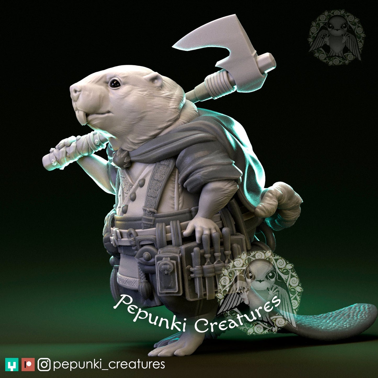 Beaver | Pepunki Creatures | UNPAINTED Miniature in Resin