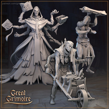 Keepers of the Secret Sand Library (3 versions) | Great Grimoire | UNPAINTED Miniature in Resin