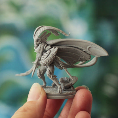 Mothfolk Swordsman | Fidelium Hunters | CobraMode | UNPAINTED Miniature in Resin