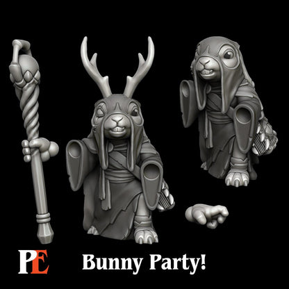 Bunny Warlock | Bunny Party | Printed Encounters | UNPAINTED Miniature in Resin