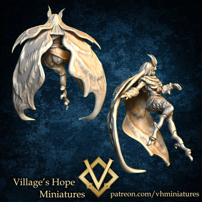 Moth Girl | Monster Girl | Village's Hope Miniatures | UNPAINTED Miniature in Resin