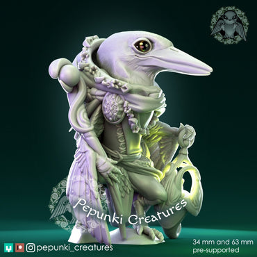 Kingfisher Bird Druid | Pepunki Creatures | UNPAINTED Miniature in Resin