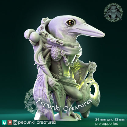 Kingfisher Bird Druid | Pepunki Creatures | UNPAINTED Miniature in Resin