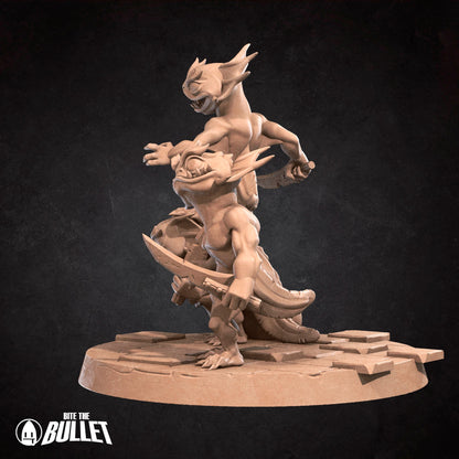 Locathah Bandit Axolotls (3 figures) | Bite the Bullet | UNPAINTED Miniature in Resin