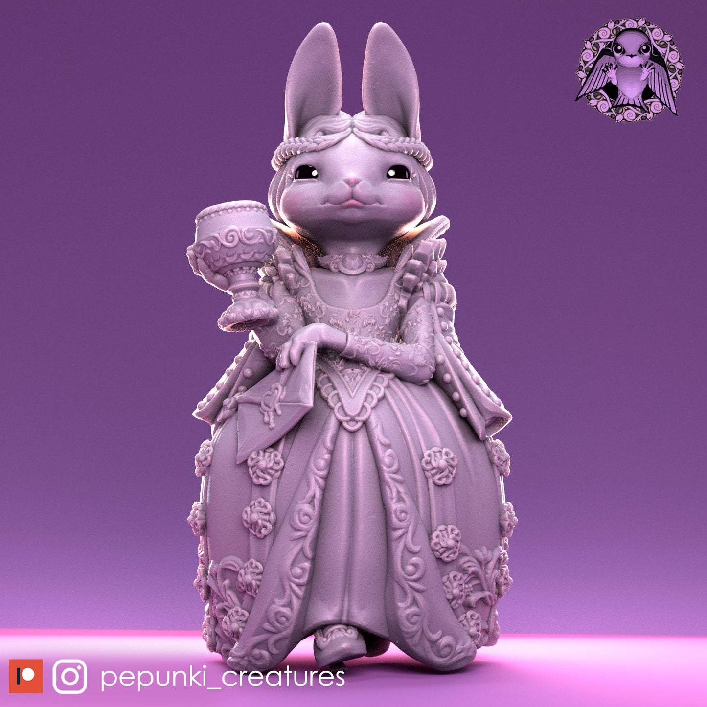 Duchess Bunny | Pepunki Creatures | UNPAINTED Miniature in Resin