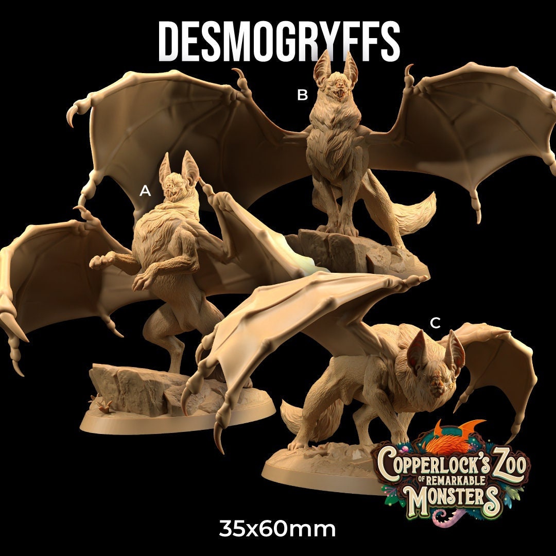 Desmogryffs (3 versions) | Copperlock's Zoo | Dragon Trapper's Lodge | UNPAINTED Miniature in Resin