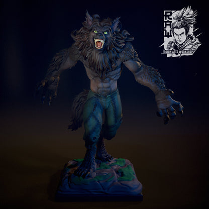 Lucano The Lycan Pathfinder (Dual-form Mini) | Ronin Arts Workshop | UNPAINTED Miniature in Resin