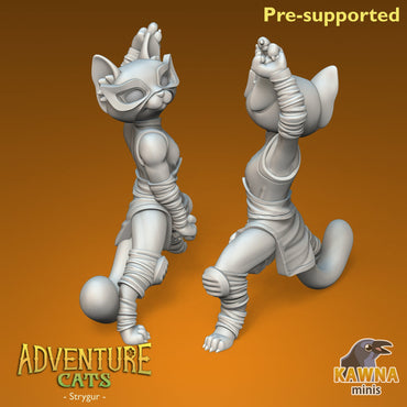 Strygur Monk Cat - Female | Kawna | Adventure Cats | UNPAINTED Miniature in Resin