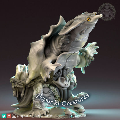 Mata Mata Turtle | Pepunki Creatures | UNPAINTED Miniature in Resin