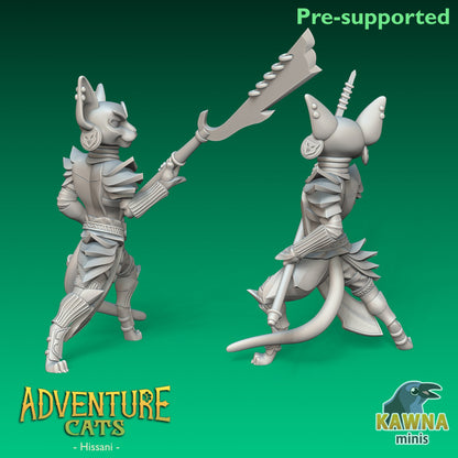 Hissani Fighter Cat - Male | Kawna | Adventure Cats | UNPAINTED Miniature in Resin