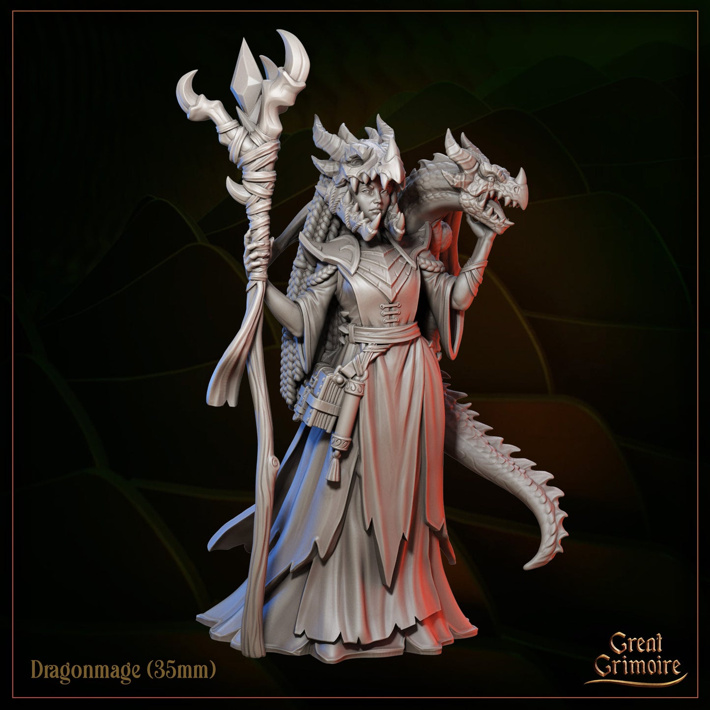 Dragonmage | Great Grimoire | UNPAINTED Miniature in Resin