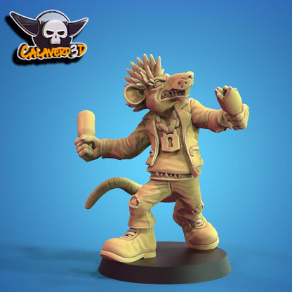 Punk Rats Fantasy Football Team | Calaverd3D | UNPAINTED Miniature in Resin