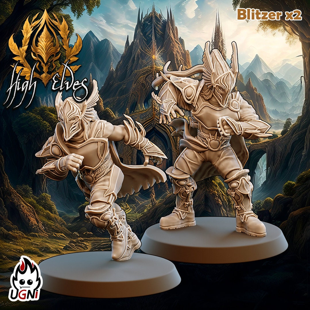 High Elf Fantasy Football Team by UGNI | UNPAINTED Miniature in Resin